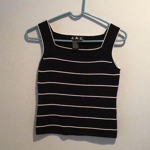 J.A.C. Black/White Striped Sleeveless Top Small